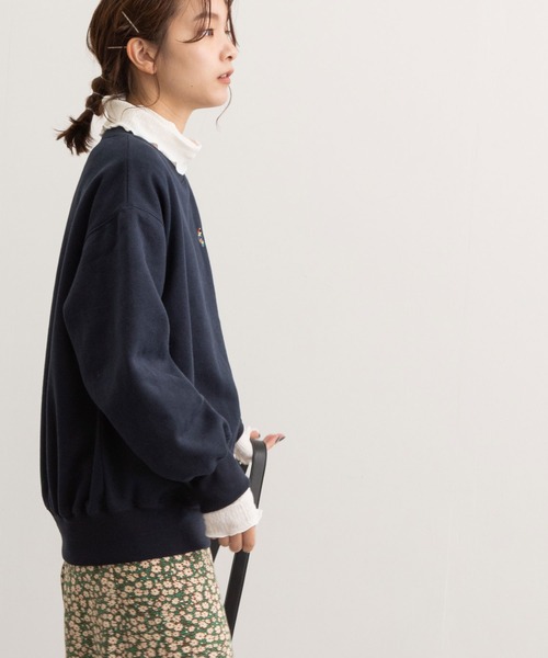 POU DOU DOU（プードゥドゥ）の「裏起毛裏毛ワイドトレーナー（Tシャツ/カットソー・レディース・ネイビー/アイボリー/ブルー/ピンク・3）」の15枚目の写真