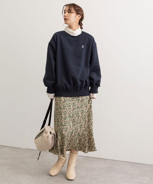 POU DOU DOU（プードゥドゥ）の「裏起毛裏毛ワイドトレーナー（Tシャツ/カットソー・レディース・ネイビー/アイボリー/ブルー/ピンク・3）」の11枚目の写真