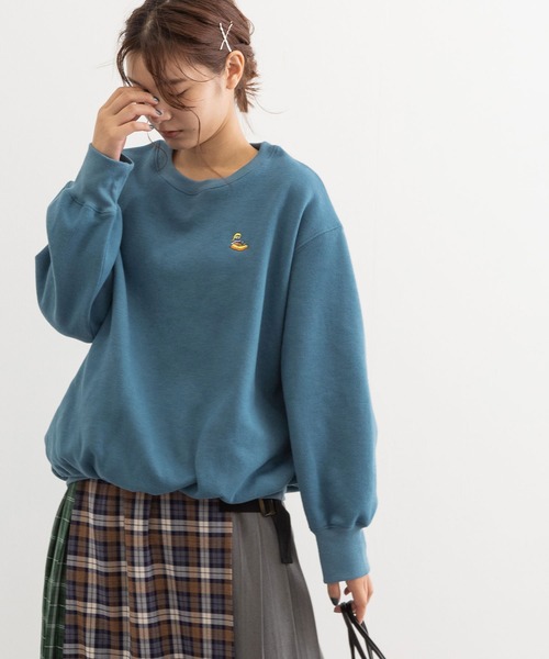 POU DOU DOU（プードゥドゥ）の「裏起毛裏毛ワイドトレーナー（Tシャツ/カットソー・レディース・ネイビー/アイボリー/ブルー/ピンク・3）」の7枚目の写真