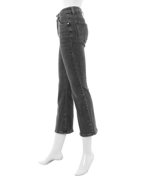 fifth calin（フィフスカラン）の「裾フレアシンプル柔らかデニム（デニムパンツ・レディース・ブラック/ブルー・MEDIUM）」の10枚目の写真