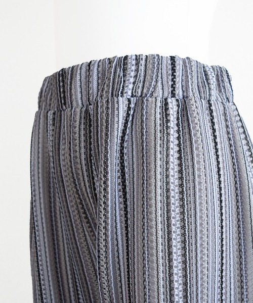 Marient（マリエント）の「メッシュストライプPT/リラックスパンツ（その他パンツ・レディース・グレー/ネイビー・FREE）」の9枚目の写真
