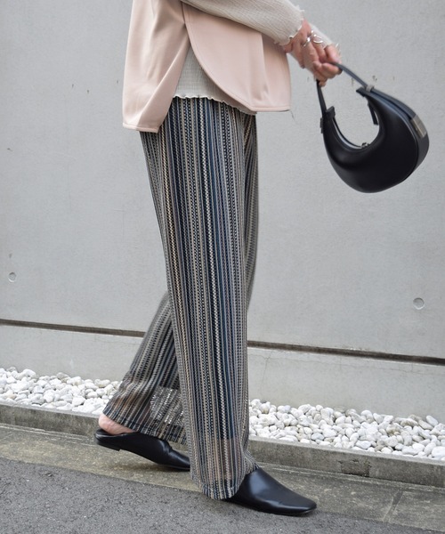 Marient（マリエント）の「メッシュストライプPT/リラックスパンツ（その他パンツ・レディース・グレー/ネイビー・FREE）」の13枚目の写真