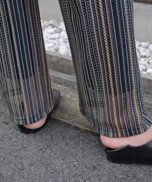 Marient（マリエント）の「メッシュストライプPT/リラックスパンツ（その他パンツ・レディース・グレー/ネイビー・FREE）」の15枚目の写真