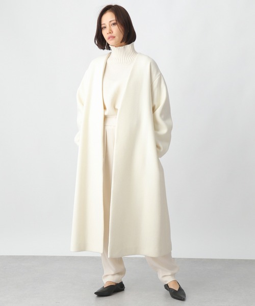 Ezick（エジック）の「【WEB限定カラーあり】ベルト付きノーカラーコート（ノーカラーコート・レディース・ホワイト/ブラック/ピンク/その他1/グレー・MEDIUM/SMALL）」の6枚目の写真