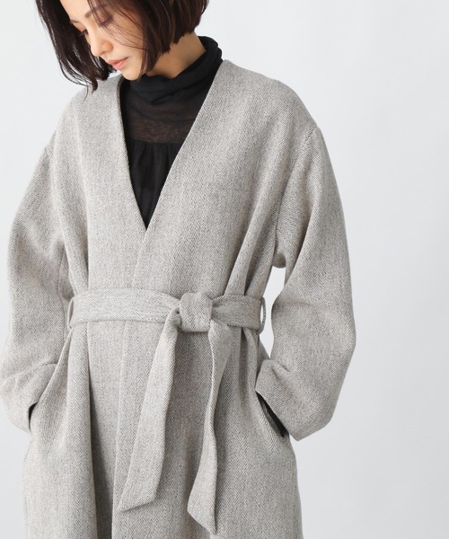 Ezick（エジック）の「【WEB限定カラーあり】ベルト付きノーカラーコート（ノーカラーコート・レディース・ホワイト/ブラック/ピンク/その他1/グレー・MEDIUM/SMALL）」の12枚目の写真