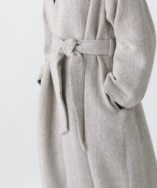 Ezick（エジック）の「【WEB限定カラーあり】ベルト付きノーカラーコート（ノーカラーコート・レディース・ホワイト/ブラック/ピンク/その他1/グレー・MEDIUM/SMALL）」の7枚目の写真