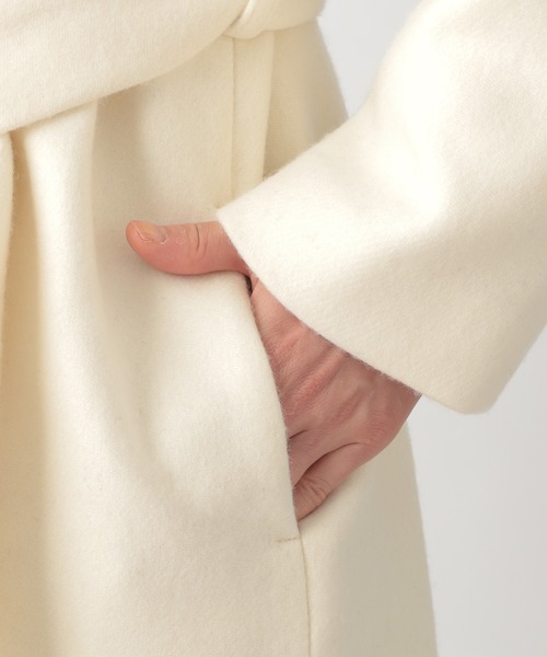 Ezick（エジック）の「【WEB限定カラーあり】ベルト付きノーカラーコート（ノーカラーコート・レディース・ホワイト/ブラック/ピンク/その他1/グレー・MEDIUM/SMALL）」の9枚目の写真