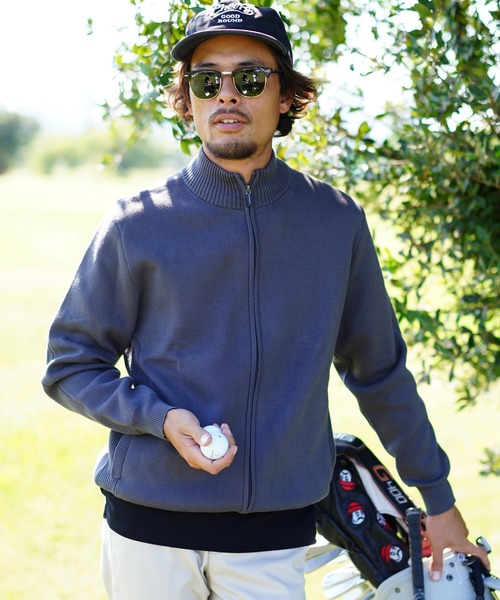 GIORDANO（ジョルダーノ）の「ハイネックZIPカーディガン（カーディガン/ボレロ・メンズ・ブラック/カーキ/ダークグレー・MEDIUM/LARGE/X-LARGE）」の3枚目の写真