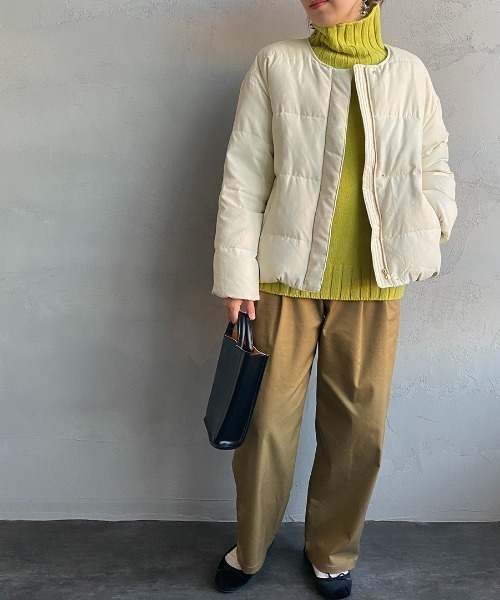 JF Ready Made（ジェイエフレディメイド）の「[Jf Ready Made/ジェイエフレディメイド] マフラー付き マイクロコーデュロイダウンジャケット（ダウンジャケット/コート・レディース・ネイビー/オフホワイト・F）」の12枚目の写真