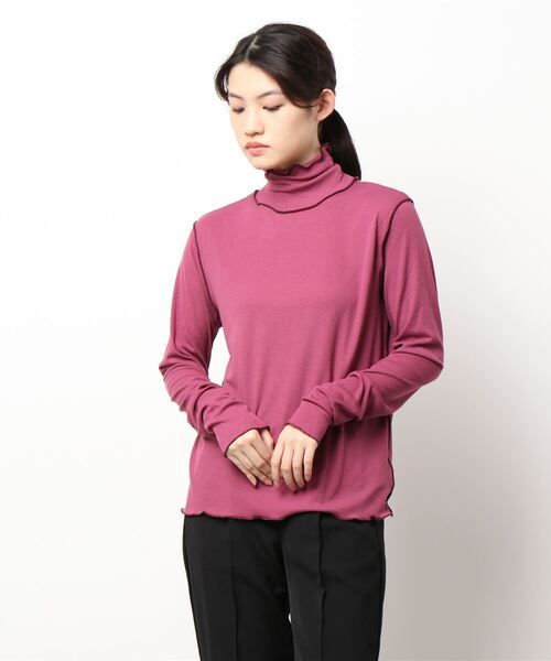 archives(アルシーヴ)の「ハイネックカットTOPS(Tシャツ/カットソー・レディース・アイボリー/イエロー/ブラック/パープル/グリーン・MEDIUM)」の4枚目の写真