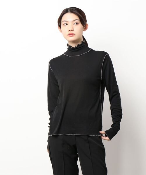archives(アルシーヴ)の「ハイネックカットTOPS(Tシャツ/カットソー・レディース・アイボリー/イエロー/ブラック/パープル/グリーン・MEDIUM)」の1枚目の写真