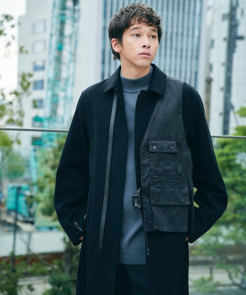 CITY TOKYO(シティトウキョウ)の「3WAY ウールコート(ステンカラーコート・メンズ・ブラック/グレー・2/3)」の5枚目の写真