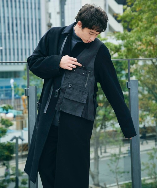 CITY TOKYO(シティトウキョウ)の「3WAY ウールコート(ステンカラーコート・メンズ・ブラック/グレー・2/3)」の4枚目の写真