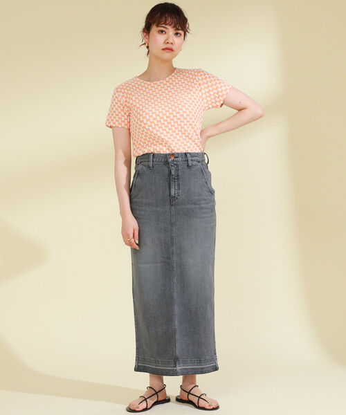 Ray BEAMS（レイビームス）の「RED CARD TOKYO / Evita デニム スカート（デニムスカート・レディース・チャコールグレー・1/0）」の4枚目の写真