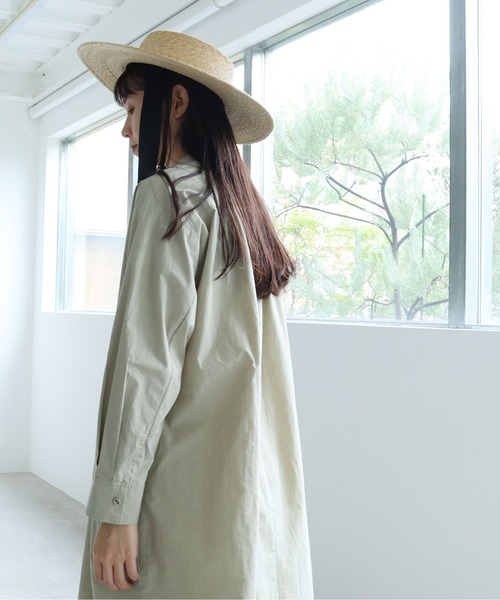 yuni（ユニ　）の「インドピンタック　Iラインシャツワンピース（シャツワンピース・レディース・モスグリーン/ホワイト/サックスブルー・FREE）」の7枚目の写真