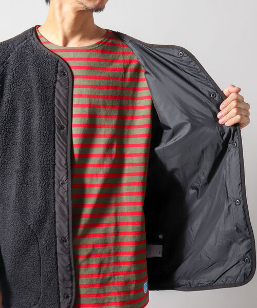 NOLLEY'S goodman（ノーリーズグッドマン）の「【WEB限定】【DESCENTE ddd/デサント ディーディーディー】DHMSJC36/BOA FLEECE CARDIGAN（ブルゾン・メンズ・ブラック/グレー・MEDIUM/LARGE）」の4枚目の写真
