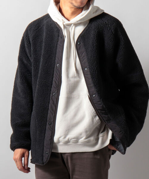 NOLLEY'S goodman（ノーリーズグッドマン）の「【WEB限定】【DESCENTE ddd/デサント ディーディーディー】DHMSJC36/BOA FLEECE CARDIGAN（ブルゾン・メンズ・ブラック/グレー・MEDIUM/LARGE）」の8枚目の写真