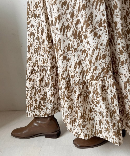 Bab（バブ）の「バックリボンニット&パターンワンピースSET（ワンピース・レディース・ブラック/ブラウン・M）」の3枚目の写真