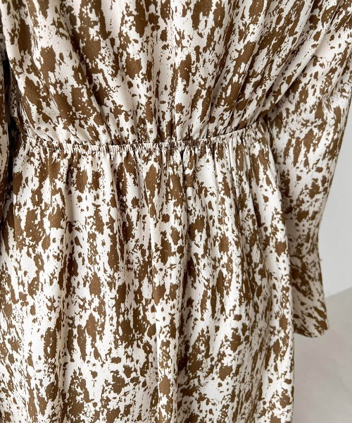 Bab（バブ）の「バックリボンニット&パターンワンピースSET（ワンピース・レディース・ブラック/ブラウン・M）」の5枚目の写真