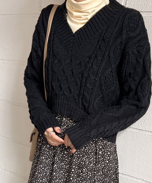 Bab（バブ）の「バックリボンニット&パターンワンピースSET（ワンピース・レディース・ブラック/ブラウン・M）」の6枚目の写真