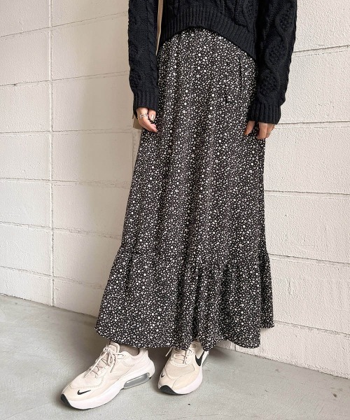 Bab（バブ）の「バックリボンニット&パターンワンピースSET（ワンピース・レディース・ブラック/ブラウン・M）」の7枚目の写真