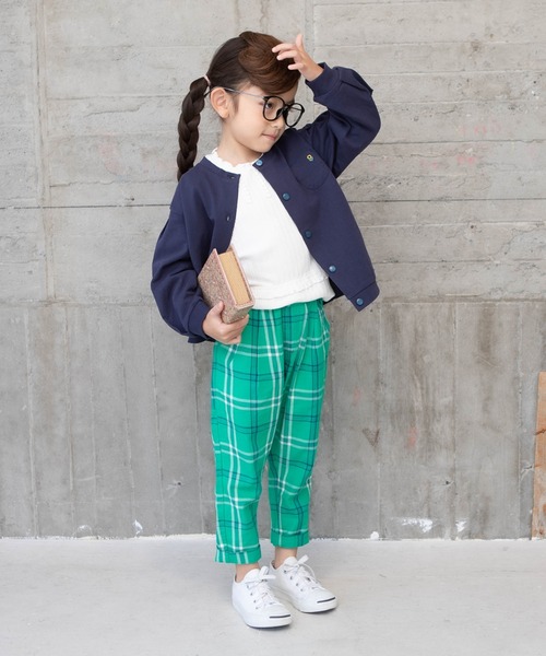 RAGMART（ラグマート）の「ミニ裏毛カーディガン（カーディガン/ボレロ・キッズ・ベージュ/ネイビー/ピンク・110cm/100cm/120cm/130cm）」の12枚目の写真