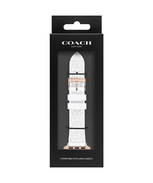 COACH(コーチ)の「「COACH/コーチ」 Apple Watch / アップルウォッチ用替えベルト 38mm/40mm テクスチャラバー(デジタル腕時計・レディース・ホワイト/ブラック/ホワイト×シルバー/ブルー/ピンク/ピンク系・FREE)」の2枚目の写真