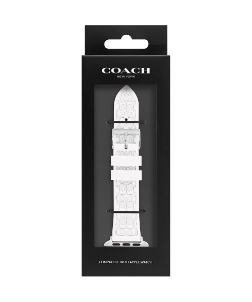COACH(コーチ)の「「COACH/コーチ」 Apple Watch / アップルウォッチ用替えベルト 38mm/40mm テクスチャラバー(デジタル腕時計・レディース・ホワイト/ブラック/ホワイト×シルバー/ブルー/ピンク/ピンク系・FREE)」の1枚目の写真