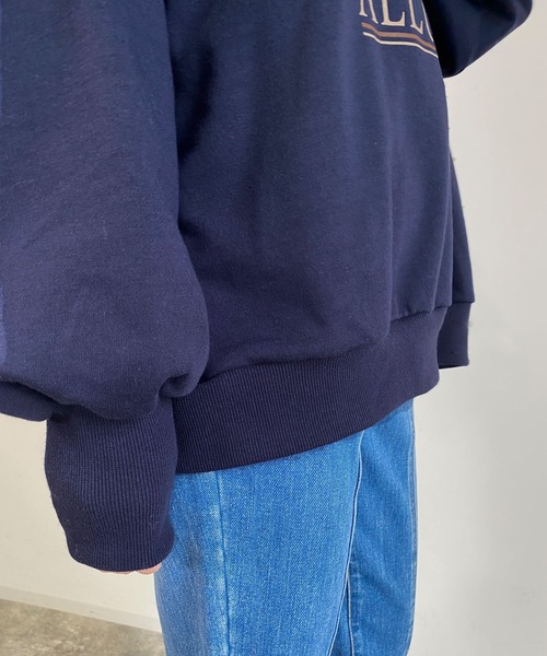 MLI'A（エムリア）の「古着風クロップドロゴスウェット（スウェット・レディース・ネイビー/ネイビー系1/ベージュ系3/ライトグリーン系/ライトグリーン/オートミール・M）」の10枚目の写真