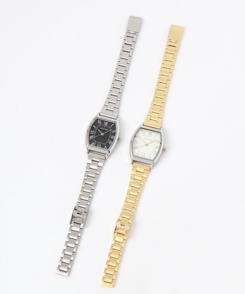 BAYFLOW（ベイフロー）の「トノーメタルウォッチ（デジタル腕時計・レディース・ライトグレー/イエロー・FREE）」の3枚目の写真