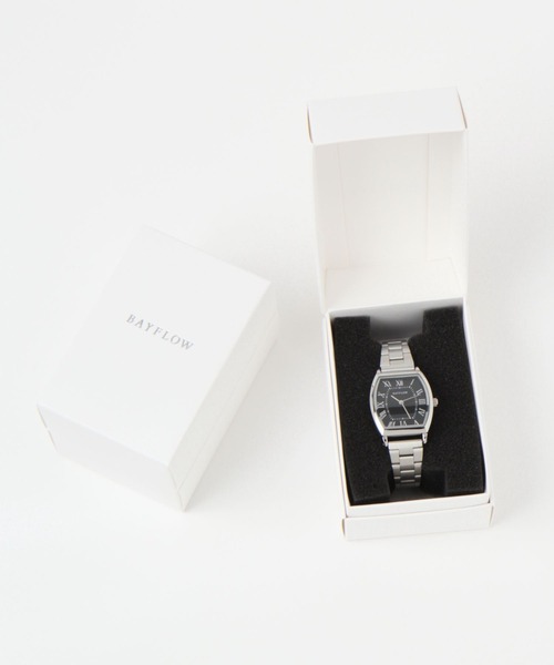 BAYFLOW（ベイフロー）の「トノーメタルウォッチ（デジタル腕時計・レディース・ライトグレー/イエロー・FREE）」の9枚目の写真