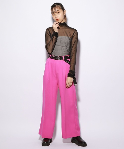 PBLIM（ページボーイリム）の「PAGEBOYLIM/シアーハイネック（シャツ/ブラウス・レディース・ブラック/グリーン系その他/オレンジ/ブルー・FREE）」の20枚目の写真