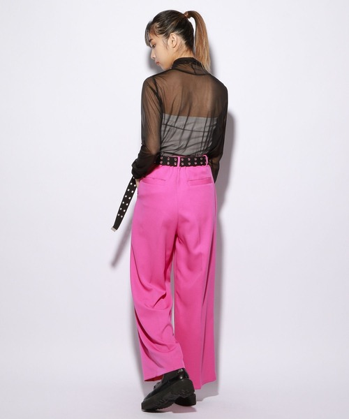 PBLIM（ページボーイリム）の「PAGEBOYLIM/シアーハイネック（シャツ/ブラウス・レディース・ブラック/グリーン系その他/オレンジ/ブルー・FREE）」の15枚目の写真