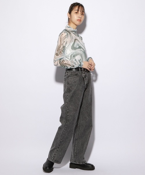 PBLIM（ページボーイリム）の「PAGEBOYLIM/シアーハイネック（シャツ/ブラウス・レディース・ブラック/グリーン系その他/オレンジ/ブルー・FREE）」の17枚目の写真