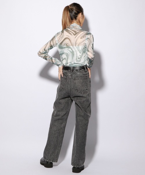 PBLIM（ページボーイリム）の「PAGEBOYLIM/シアーハイネック（シャツ/ブラウス・レディース・ブラック/グリーン系その他/オレンジ/ブルー・FREE）」の21枚目の写真