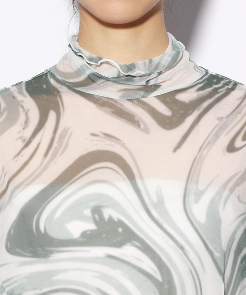 PBLIM（ページボーイリム）の「PAGEBOYLIM/シアーハイネック（シャツ/ブラウス・レディース・ブラック/グリーン系その他/オレンジ/ブルー・FREE）」の16枚目の写真