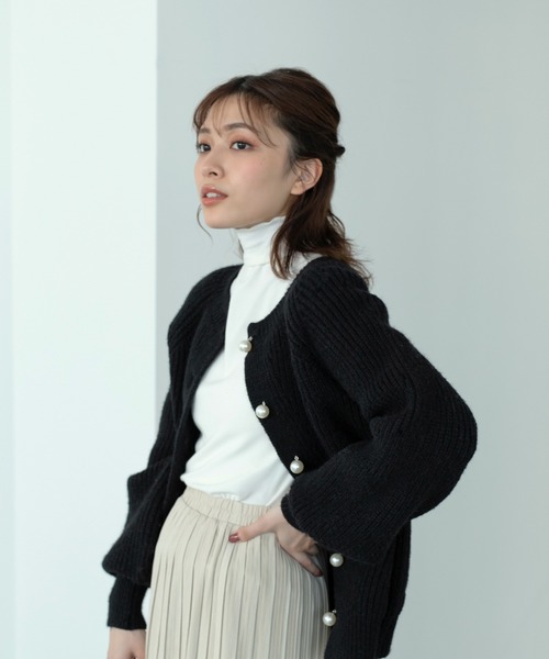 Edit Sheen（エディットシーン）の「ハイネックメロウカットソー（Tシャツ/カットソー・レディース・ブラック/ホワイト・MEDIUM）」の21枚目の写真