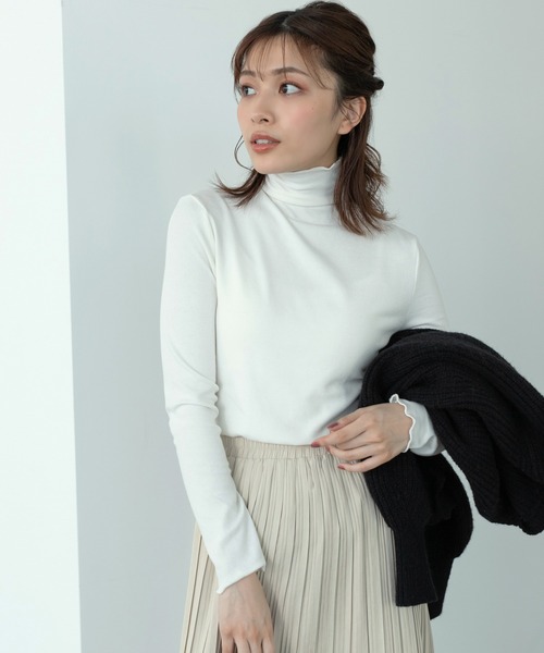 Edit Sheen（エディットシーン）の「ハイネックメロウカットソー（Tシャツ/カットソー・レディース・ブラック/ホワイト・MEDIUM）」の16枚目の写真