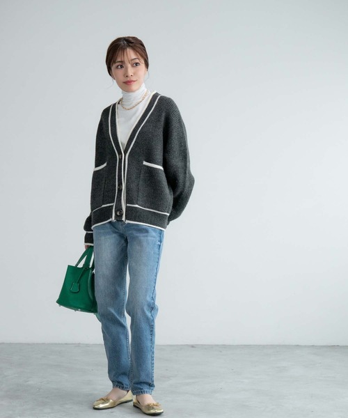 Edit Sheen（エディットシーン）の「ハイネックメロウカットソー（Tシャツ/カットソー・レディース・ブラック/ホワイト・MEDIUM）」の12枚目の写真