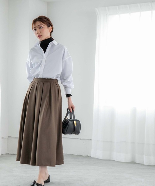 Edit Sheen（エディットシーン）の「ハイネックメロウカットソー（Tシャツ/カットソー・レディース・ブラック/ホワイト・MEDIUM）」の6枚目の写真