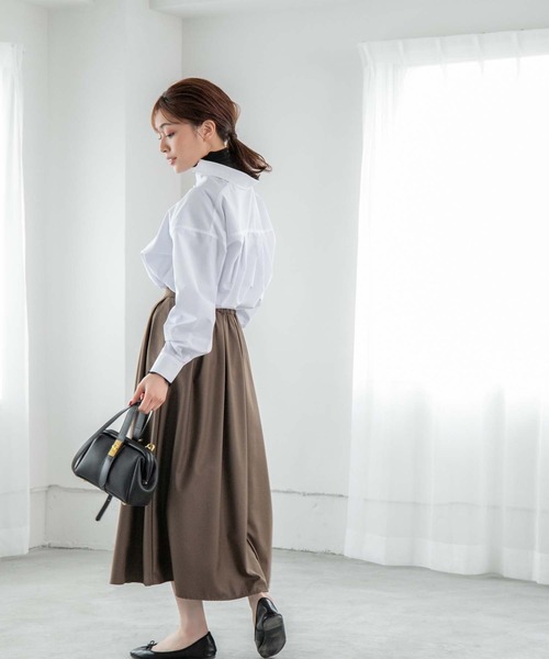 Edit Sheen（エディットシーン）の「ハイネックメロウカットソー（Tシャツ/カットソー・レディース・ブラック/ホワイト・MEDIUM）」の7枚目の写真