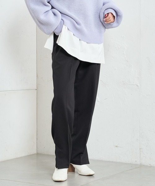 PUAL CE CIN（ピュアルセシン）の「【Du noir】綺麗見えスラックスパンツ（スラックス・レディース・ブラック/ベージュ/ブルーグレー・FREE）」の2枚目の写真