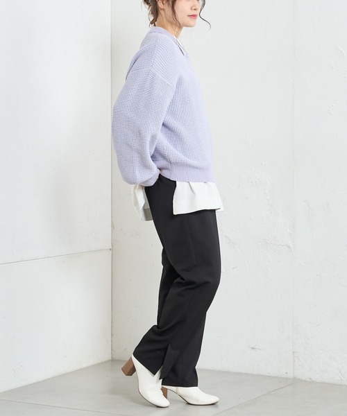 PUAL CE CIN（ピュアルセシン）の「【Du noir】綺麗見えスラックスパンツ（スラックス・レディース・ブラック/ベージュ/ブルーグレー・FREE）」の10枚目の写真