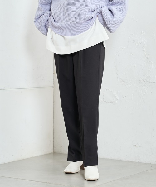 PUAL CE CIN（ピュアルセシン）の「【Du noir】綺麗見えスラックスパンツ（スラックス・レディース・ブラック/ベージュ/ブルーグレー・FREE）」の4枚目の写真