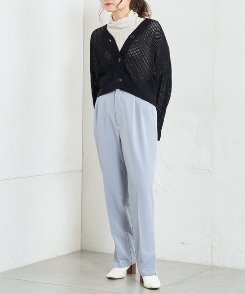 PUAL CE CIN（ピュアルセシン）の「【Du noir】綺麗見えスラックスパンツ（スラックス・レディース・ブラック/ベージュ/ブルーグレー・FREE）」の14枚目の写真