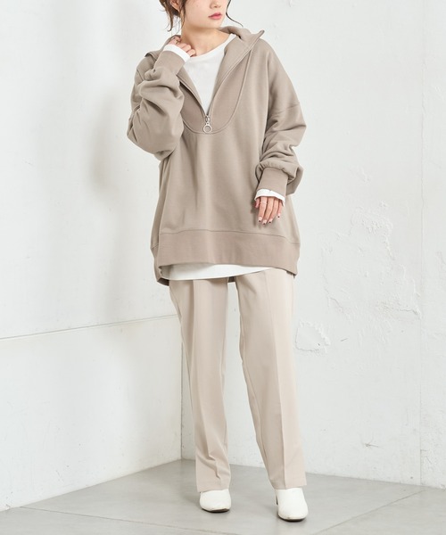 PUAL CE CIN（ピュアルセシン）の「【Du noir】綺麗見えスラックスパンツ（スラックス・レディース・ブラック/ベージュ/ブルーグレー・FREE）」の12枚目の写真