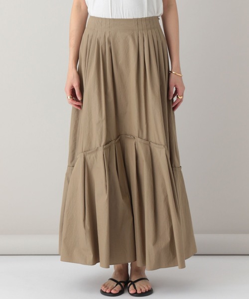 Curensology（カレンソロジー）の「Curensology(カレンソロジー)/タックティアードスカート（スカート・レディース・チャコールグレー/キャメル・FREE）」の5枚目の写真