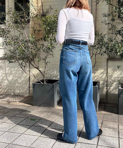 CANAL JEAN（キャナルジーン）の「YA-YA(ヤヤ) "Blooming"ハイウエストルーズデニムパンツ（デニムパンツ・レディース・ブルー・24/25/26）」の6枚目の写真