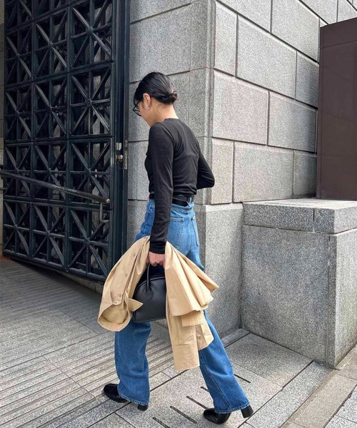 CANAL JEAN（キャナルジーン）の「YA-YA(ヤヤ) "Blooming"ハイウエストルーズデニムパンツ（デニムパンツ・レディース・ブルー・24/25/26）」の10枚目の写真