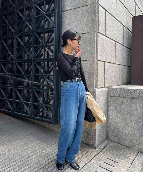 CANAL JEAN（キャナルジーン）の「YA-YA(ヤヤ) "Blooming"ハイウエストルーズデニムパンツ（デニムパンツ・レディース・ブルー・24/25/26）」の11枚目の写真